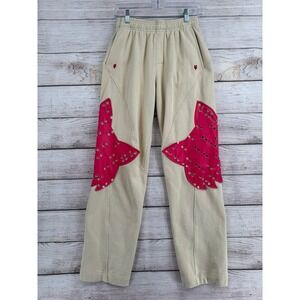 Kiko Kostadinov Sweatpants Womens XS Cream Pink Fox Lab Laser Cut Overlays